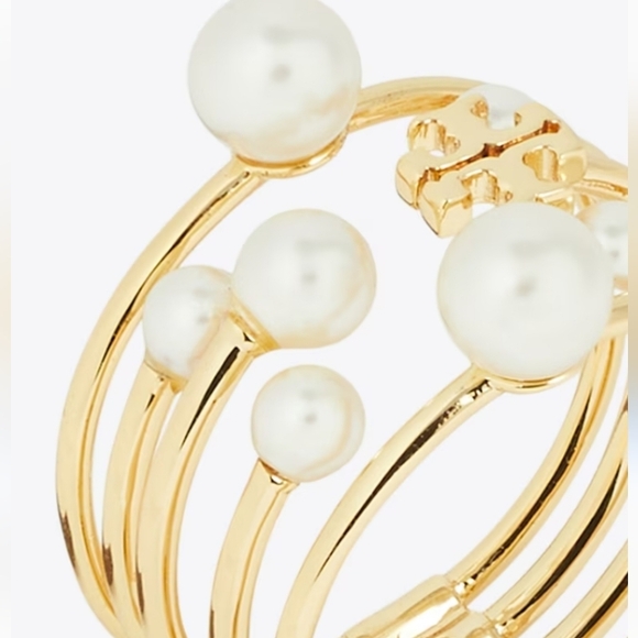 Tory Burch Moondance Pearl Ring Size 6.5 - Picture 3 of 6